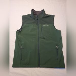 Eddie Bauer Men's Vest Size L Full Zip Fleece Lined Mockneck Hiking Outdoors
